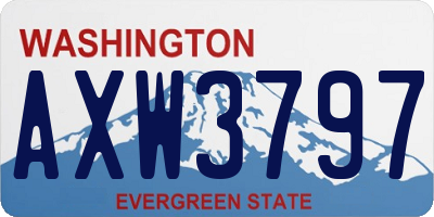 WA license plate AXW3797