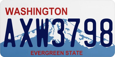 WA license plate AXW3798