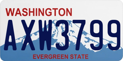 WA license plate AXW3799