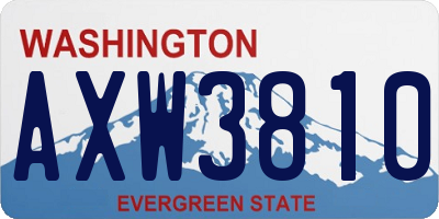 WA license plate AXW3810