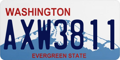 WA license plate AXW3811