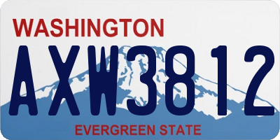 WA license plate AXW3812