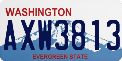 WA license plate AXW3813