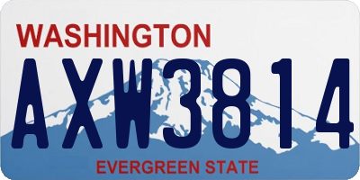 WA license plate AXW3814