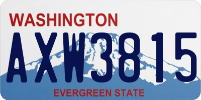 WA license plate AXW3815