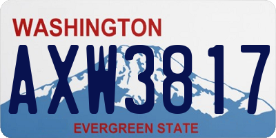 WA license plate AXW3817