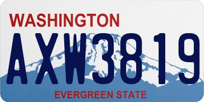 WA license plate AXW3819