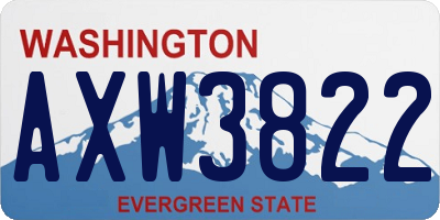 WA license plate AXW3822