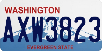 WA license plate AXW3823