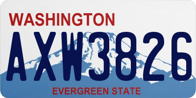 WA license plate AXW3826