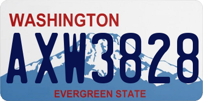 WA license plate AXW3828