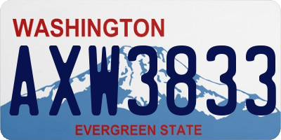 WA license plate AXW3833