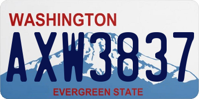 WA license plate AXW3837
