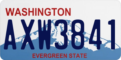 WA license plate AXW3841