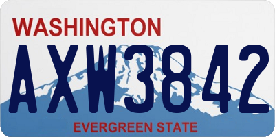 WA license plate AXW3842