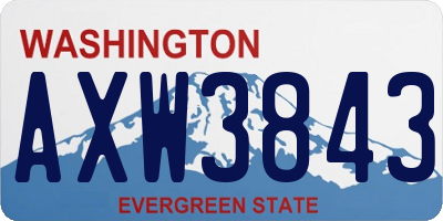 WA license plate AXW3843