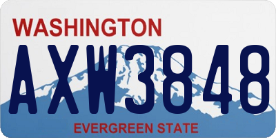 WA license plate AXW3848