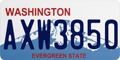 WA license plate AXW3850