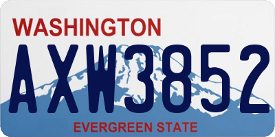 WA license plate AXW3852