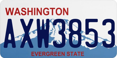 WA license plate AXW3853