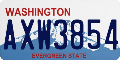 WA license plate AXW3854