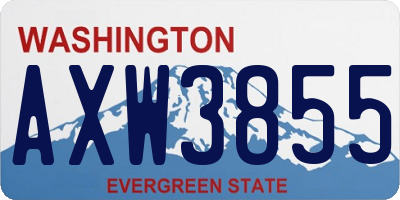 WA license plate AXW3855