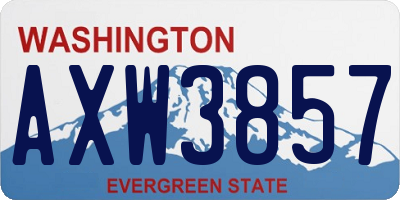 WA license plate AXW3857