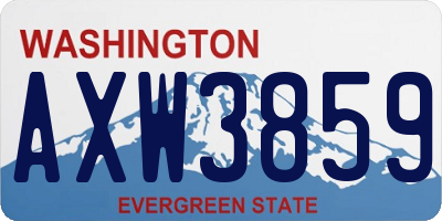 WA license plate AXW3859