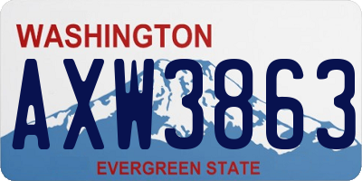 WA license plate AXW3863