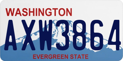 WA license plate AXW3864