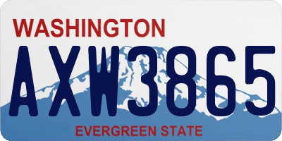 WA license plate AXW3865
