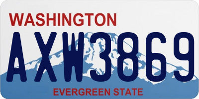 WA license plate AXW3869