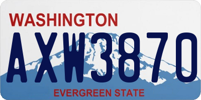 WA license plate AXW3870