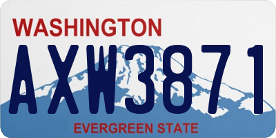 WA license plate AXW3871