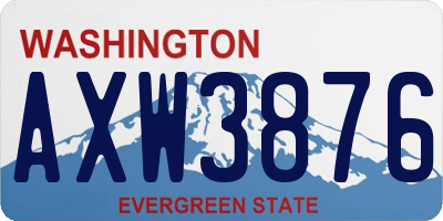 WA license plate AXW3876