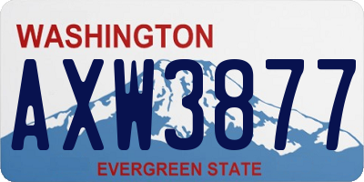 WA license plate AXW3877