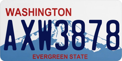 WA license plate AXW3878