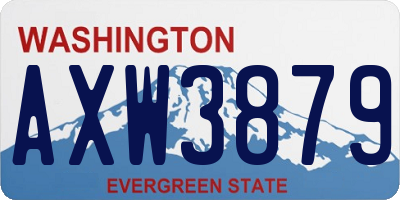 WA license plate AXW3879