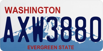 WA license plate AXW3880