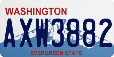 WA license plate AXW3882