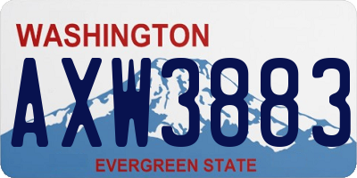 WA license plate AXW3883