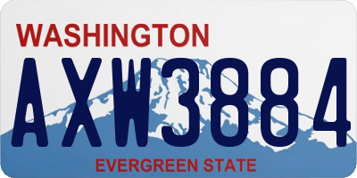 WA license plate AXW3884