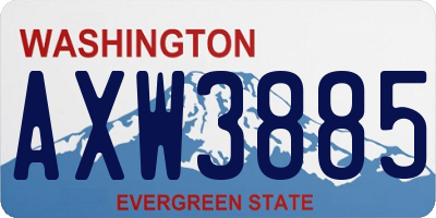WA license plate AXW3885
