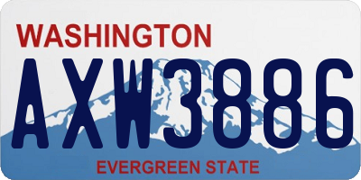 WA license plate AXW3886