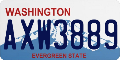 WA license plate AXW3889