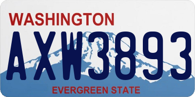 WA license plate AXW3893