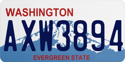 WA license plate AXW3894