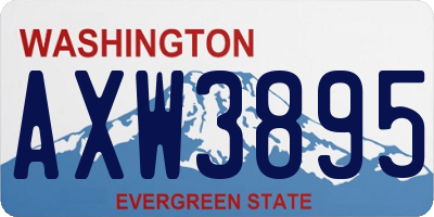 WA license plate AXW3895