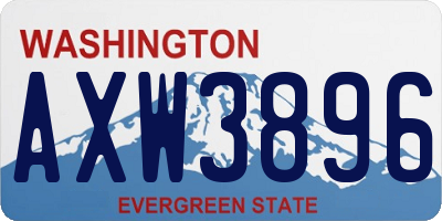 WA license plate AXW3896