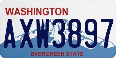 WA license plate AXW3897